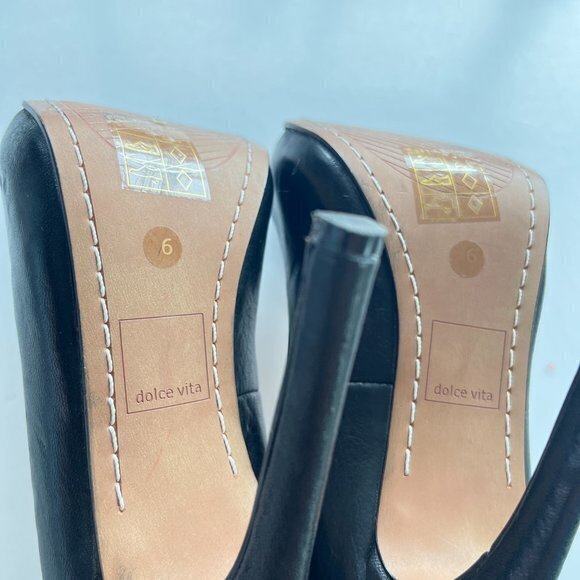 DOLCE VITA DV BLACK LEATHER HIGH HEELS PLATFORM WOMENS SIZE 6M - Picture 7 of 7